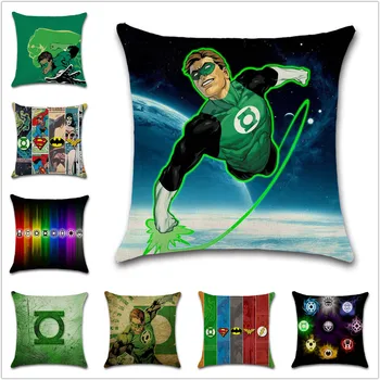 

Green lantern Justice League cushion cover Decor Chair sofa seat car Decorative pillowcase Home house bedroom friend kids gift