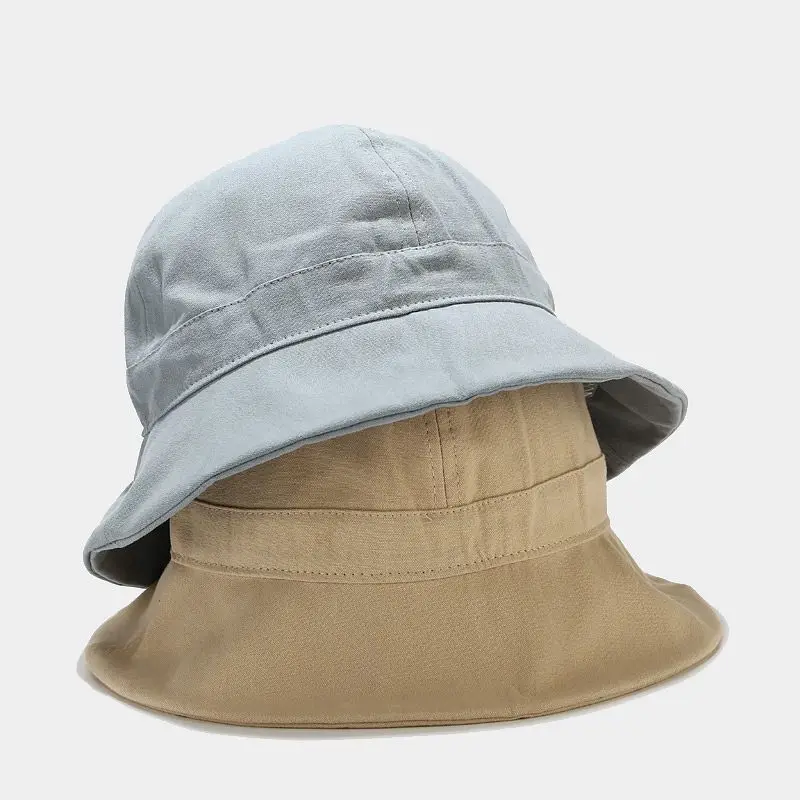 

Casual Spring Summer Bucket Hat Women Men Solid Cotton Panama Fisherman Cap Foldable Outdoor Hiking Beach Sun Hats bob chapeau