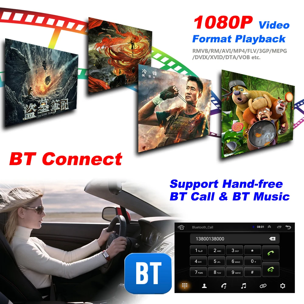 Автомобильный MP5 плеер 2 DIN 7 дюймов четырехъядерный Android 8,1 Bluetooth HD сенсорный экран автомобильный MP5 gps плеер Поддержка FM USB SD wifi Mirrorlink