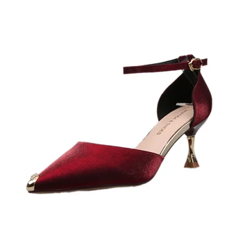 

Women Casual Shoes Fashion Stiletto Women's Shoes Women's Sandals 2020 Summer Newest Fashion Shoes with Buckle Strap Size 35-39