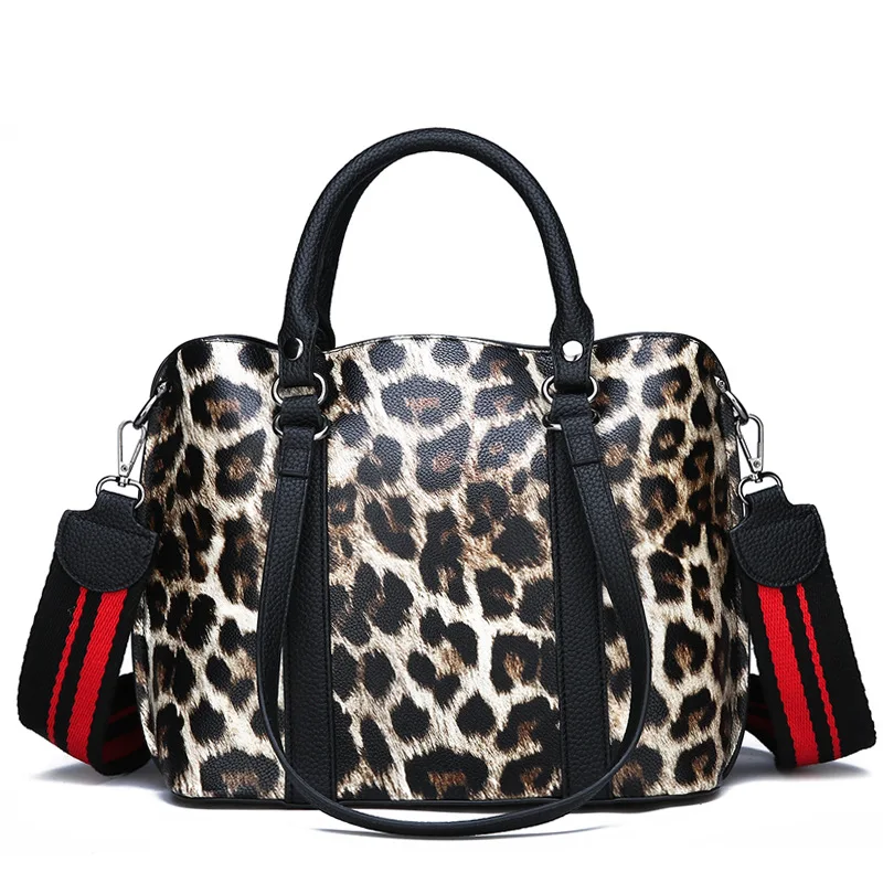 

2020 New Style WOMEN'S Bag Versatile Big Bag Simple Large Capacity Handbag Europe America Fashion Leopord Pattern OL WOMEN'S Bag