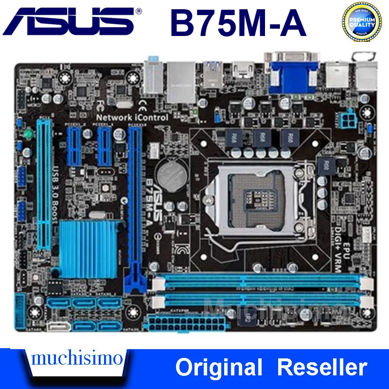 ^Cheap ASUS B75M-A Original Motherboard LGA1155 DDR3 CPU I3 I5 I7 22/32nm 16GB USB3.0 B75 Desktop Mainboard B75 B75M A Used