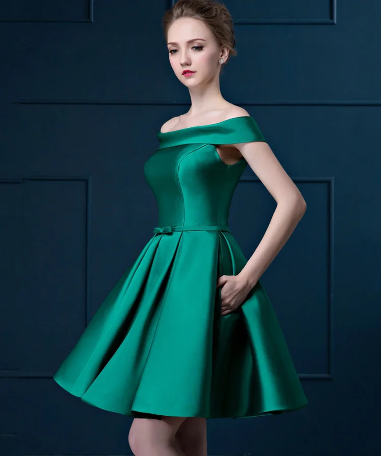 Vestido madrinha новые атласные платья подружки невесты с открытыми плечами и открытой спиной, золотое, королевское, голубое, фиолетовое, розовое, длина до колена, свадебные g