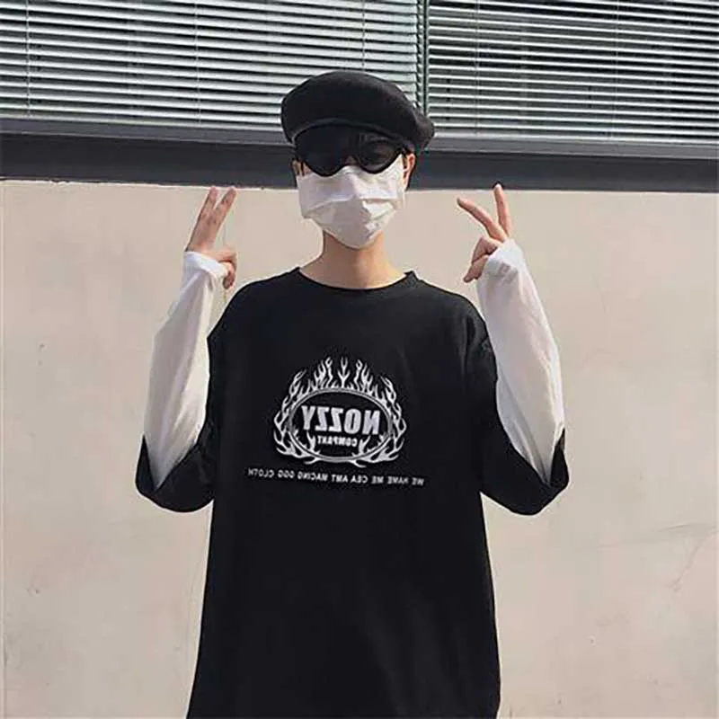 NiceMix Harajuku стиль с буквенным принтом Футболка уличная одежда свободная футболка с короткими рукавами для мужчин и женщин одежда Топ
