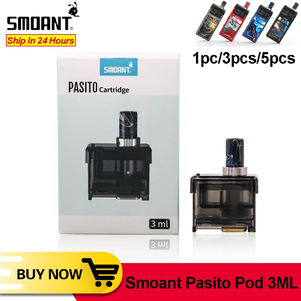 Original Cartridge Smoant Pasito pod Replacement Catridge 3ML Capacity Mesh 0.6ohm/Ni80 1.4ohm Coil For Pod Kit | Электроника