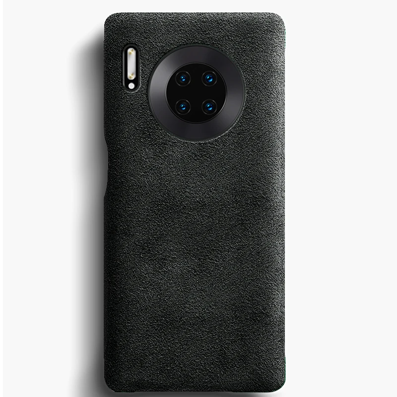 SanCore для HUAWE mate 30/pro Чехол для телефона кожаный Алькантара модный бизнес анти-осень кожа роскошный Премиум cellphoneA анти-износ - Цвет: Black