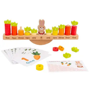 

High Quality Children's Wooden Building Blocks Parent-child Bunny Puzzle Interactive Game Toys For Children