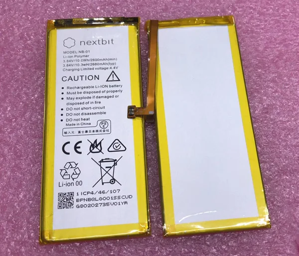 3,84 V 2680 mAh/10.3Wh NB-01 сменная батарея для Nextbit Robin смартфона Встроенная литий-ионная батарея литий-полимерная батарея