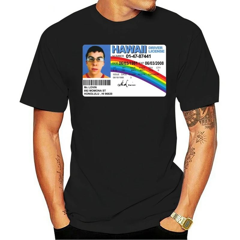Мкловин! Футболка mclovin суперплохой фильм гик нерд Гавайская Лицензия сыр jonah hill seth