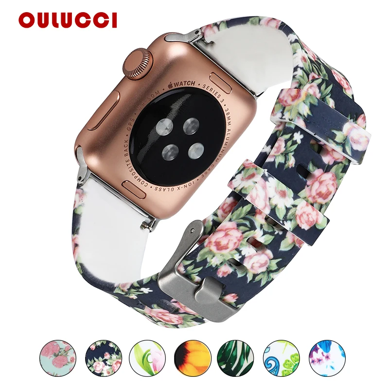 Fghgf силиконовый спортивный ремешок для наручных часов Apple watch Series 5/4/3/2/1 чехол с