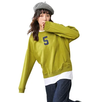 

Hooded Sweatshirts Women Funny Letter 5 Printed Casual Long Sleeve Jumper Hippie Loose Pullovers Female 2019 Autumn Tops Green