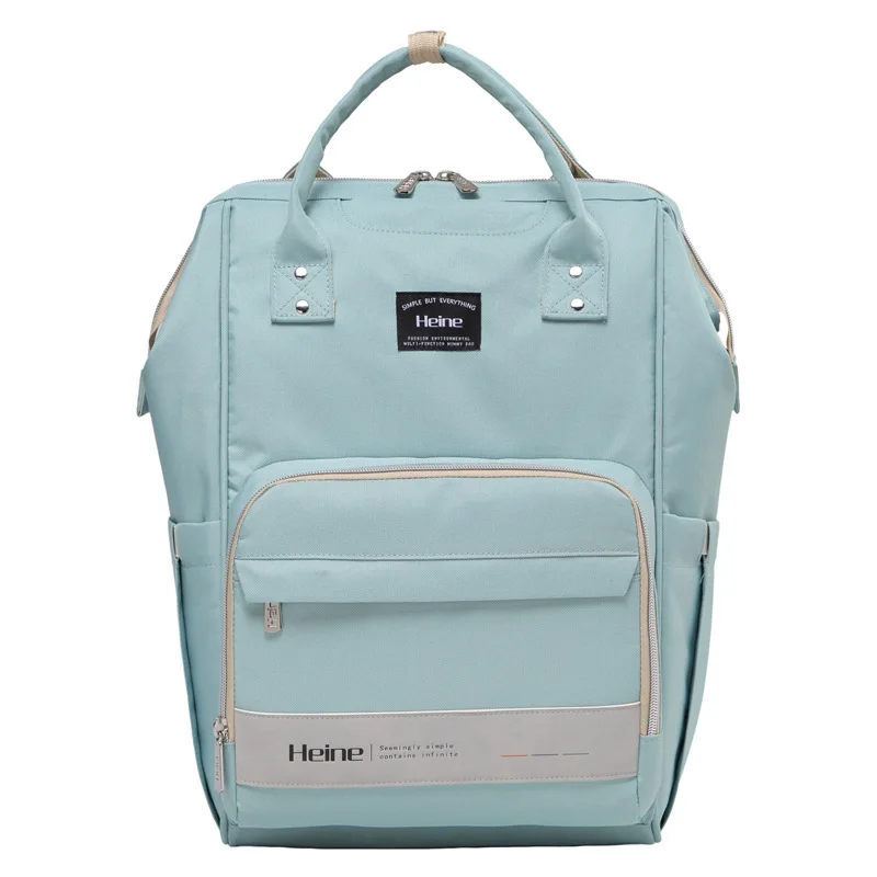 Light blue Новая модная сумка для мам, рюкзак, многофункциональная Большая вместительная сумка для беременных, водонепроницаемая сумка для подгузников, дорожная сумка для детской коляски - Цвет: Light blue