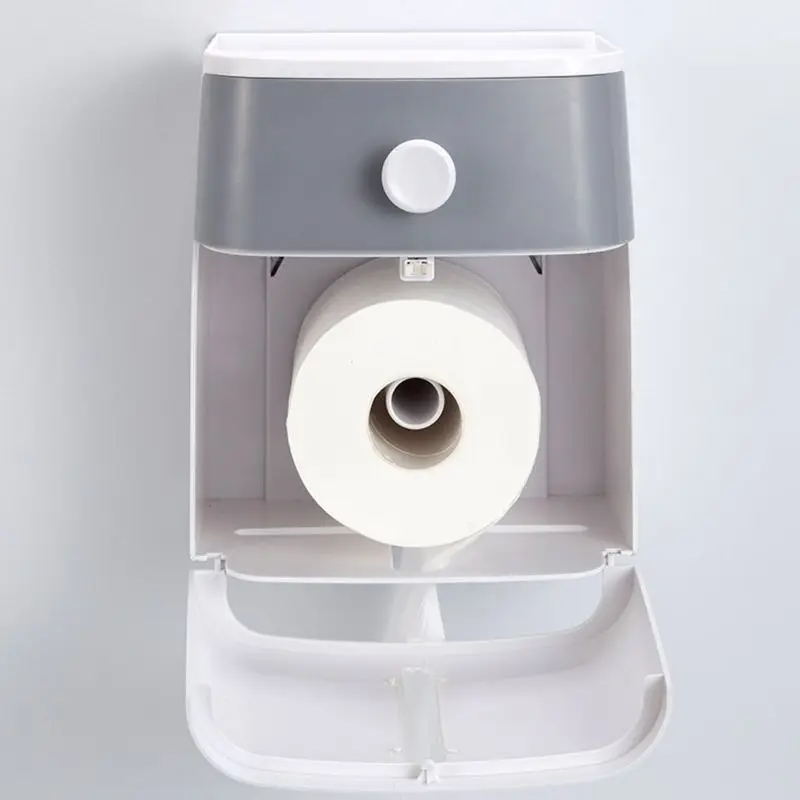 

Bathroom Waterproof Tissue Storage Box Toilet Paper Roll Holder Wall Mount