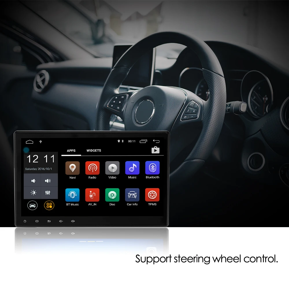 Автомобильная Радио gps навигация по Bluetooth 10,1 дюймов 1080P Автомобильный стереоплеер полностью Емкостный большой сенсорный экран с камерой заднего вида