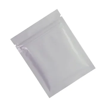 

100 Pcs Aluminum Foil Packaging Bags Resealable Zipper Zealed Bags Reusable Food Pouches for Coffee Beans Cookies (White)