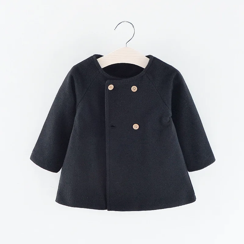 Одежда для маленьких девочек осенне-зимний Кардиган, 3 цвета, Детская куртка модное пальто на пуговицах в Корейском стиле для девочек От 1 до 4 лет детская одежда