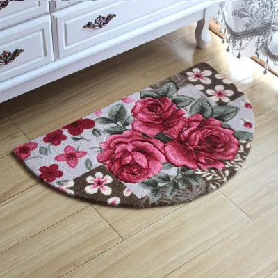 roses semicircle Полукруглый ковер противоскользящие домашние коврики набор Tapis Salle De Bain ванная комната комплект напольных ковриков высокого качества коврик для спальни супер мягкие коврики - Цвет: roses semicircle