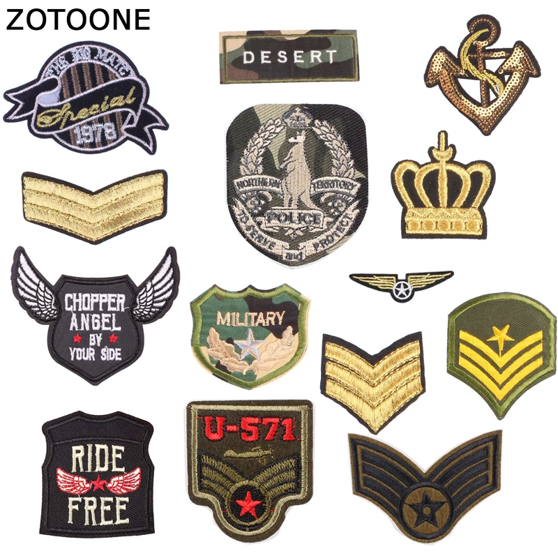 Camouflage Wing Star Patch Badge Iron on Military Patches on Clothes Stripe Sticker on Clothes Embroidered Patches for Appliques