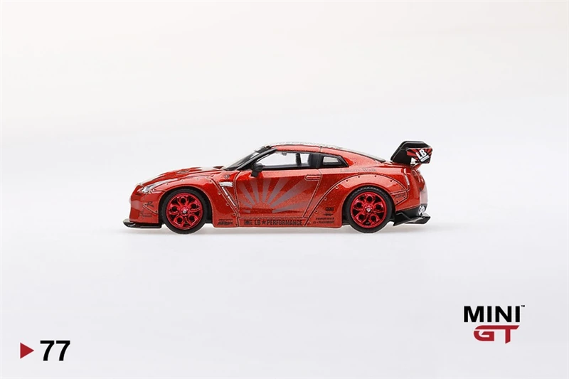 MINIGT 1: 64 фунтов работает Liberty Walk Nissan Skyline GTR R35 тип 1 заднее крыло ver 1+ 2 Конфеты Красный RHD Tsm модели литья под давлением модель автомобиля