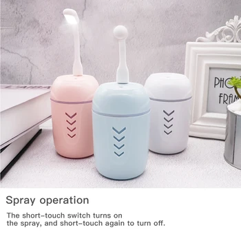 

Protable 3 In 1 USB Air Humidifier Ultrasonic Cool-Mist Adorable Mini Humidifier With LED Light Mini USB Fan Car Air Freshener