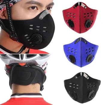 

Reusable Anti Dust Pollution Fold Face Mask Training Mask Cycling Masks With Filter Half Face Carbon Cycling Masks Face Cover