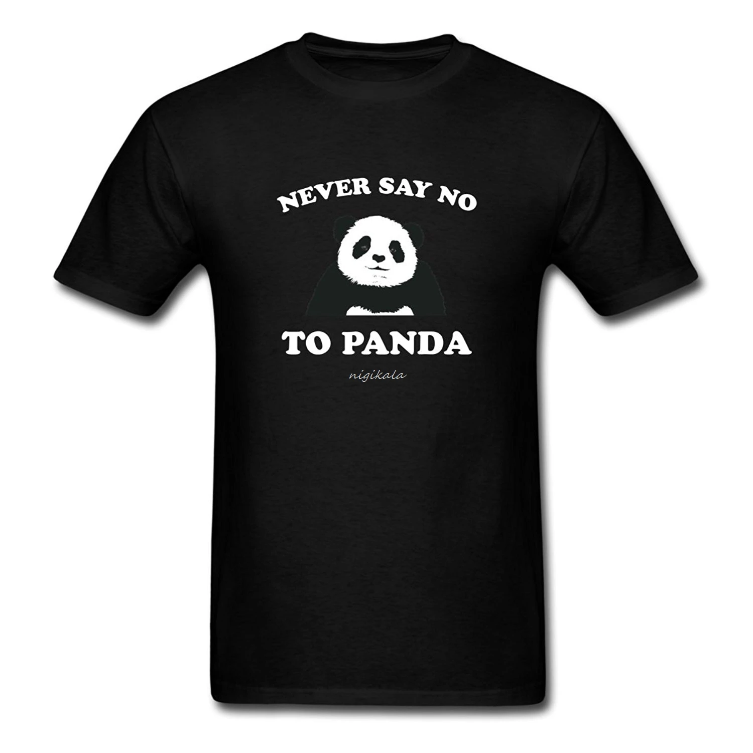 Мужская футболка с коротким рукавом Never Say No To Panda Повседневная принтом|Футболки| |