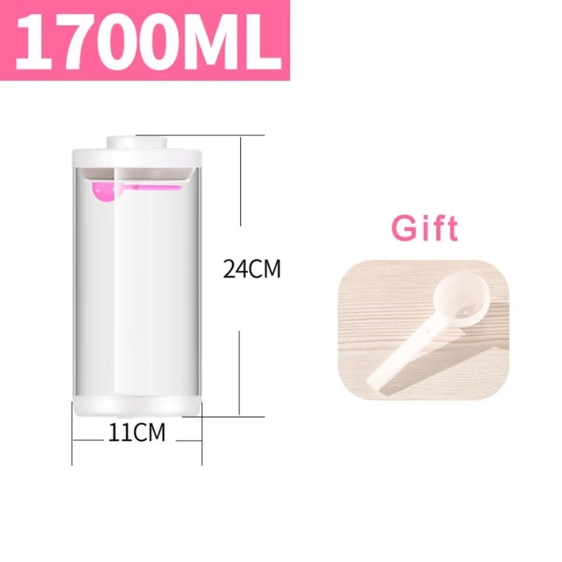 Transparent Food Storage Container With Lids Airtight Cereal Sealed Glass Jar Keep Dry& Fresh Kitchen Sorting Food Storage Box - Цвет: D