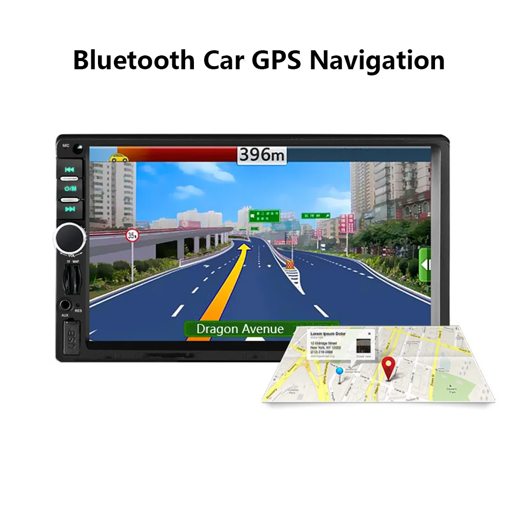 Multimedia Player Video Player 7" Car MP5 Player Audio Automobile GPS Navigation Function Bluetooth 2Din