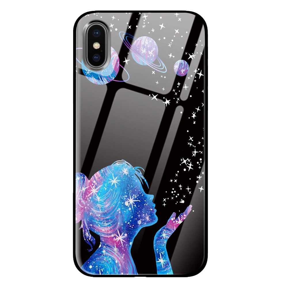 Роскошные Чехлы cosmos space из закаленного стекла для samsung Galaxy S10 S8 S9 Plus Note 8 9 - Цвет: 11