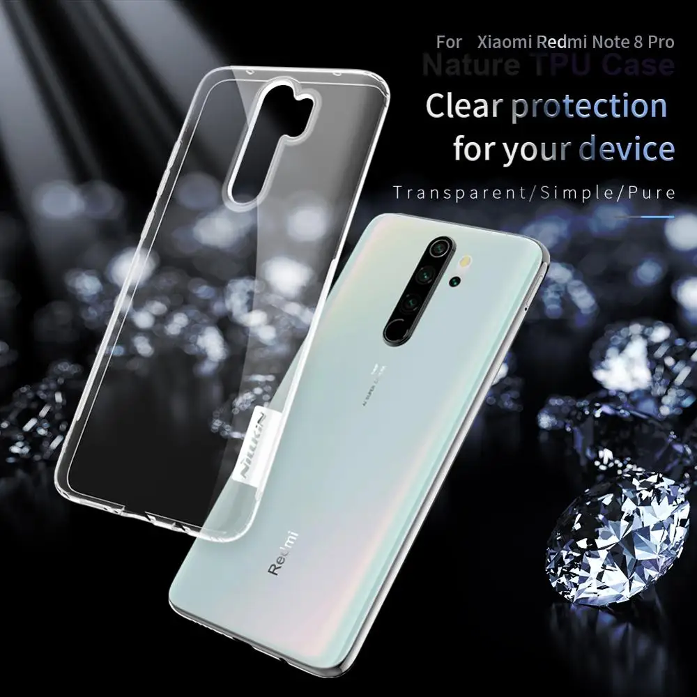 Прозрачный чехол для xiaomi redmi note 8 pro NILLKIN Nature мягкий прозрачный из ТПУ задней панели