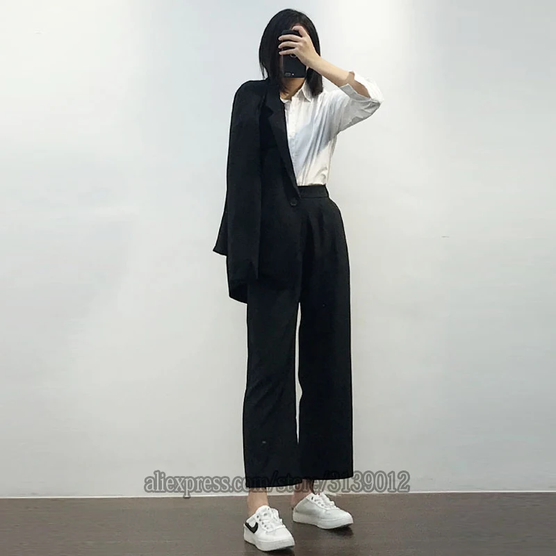 Женские костюмы, комплект с блейзером для офиса, Garnitur Damski Traje Mujer, костюм, Tailleur Femme Pantalon Et Veste, элегантные Брючные костюмы для женщин