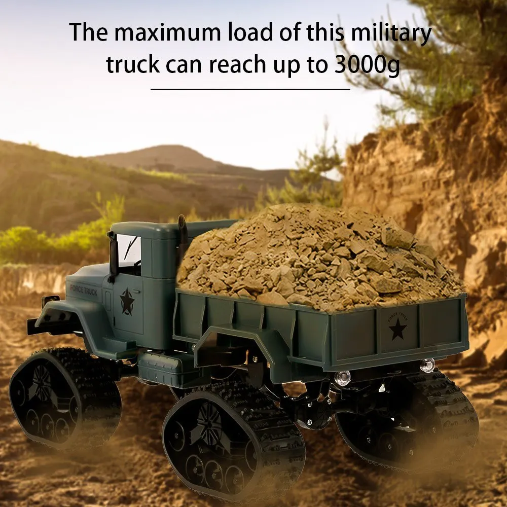 Fayee FY001B 1/16 2,4 GHz 4WD 3000G нагрузка зимние шины военный грузовик внедорожник RC автомобиль гусеничный с светодиодный фары для детей