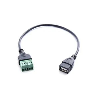 

1pcs 1FT Micro USB 5 Pin 2.0 Male to 5 Pin Screw with Shield Solderless Terminal Plug Adapter Connector Cable Lead 30cm