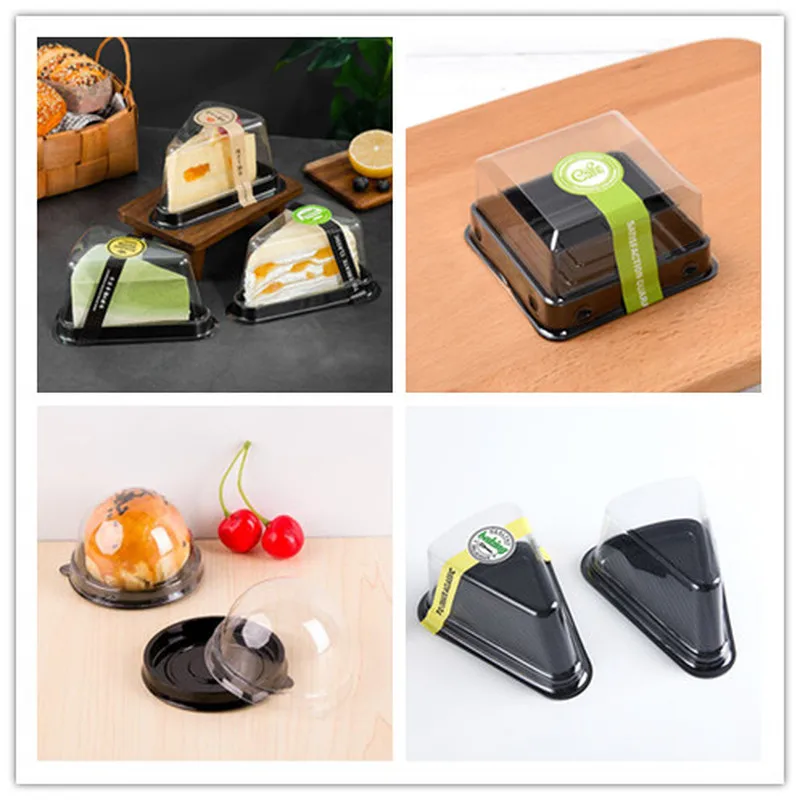 

50Sets Transparent Cheesecake Gift Box Wedding Party Cupcake Packaging Box Family DIY Dessert making tools Candy Box Container