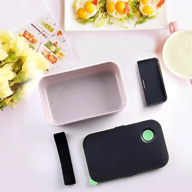Ланч-бокс 1000 мл с 2 съемными отсеками экологичный BPA Бесплатный Bento box Автомобильный Стайлинг