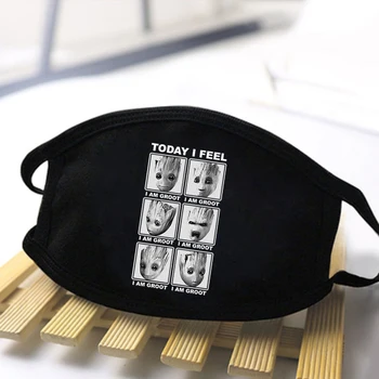 

Marvel Anime Antibacterial Masks Polyester Breathable Male Comfortable Antibacterial Black Dust-proof Soft Face Washable Mask