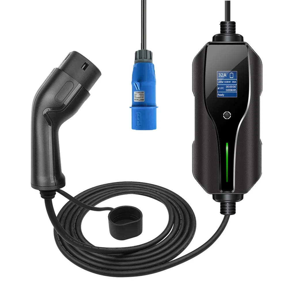 dwaas nietig Assimilatie 10 Meter Lange Ev Kabel Lading Mobiele Lader 32A Evse Draagbare Voor Elektrische  Auto Goederen Type 2 Type 1, cee Plug 220V 240V| | - AliExpress