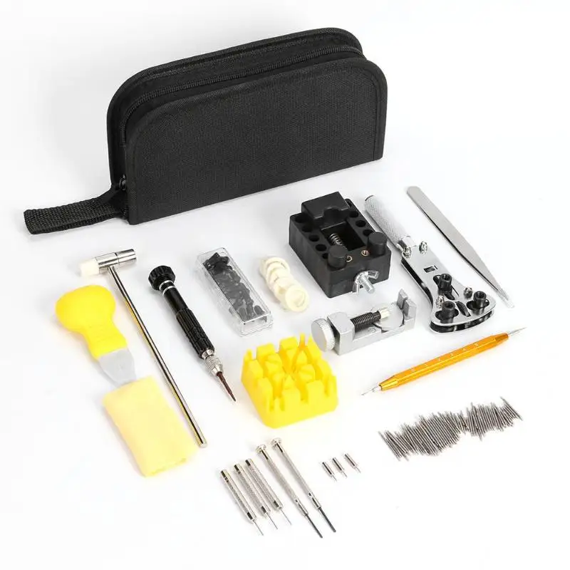 150pcs/set Practical Watchmaker Tools Sledgehammer Needles Watch Case Holder Opener Remover Tweezers Adjuster Repair Kits