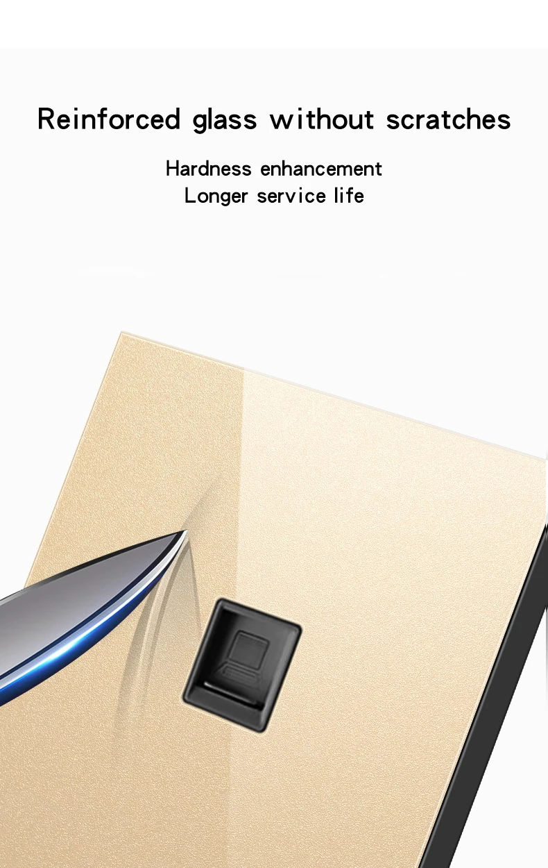 KAMANNI Frameless Grey Glass Panel Luxury Wall Rocker Light Button Switch Socket Led Indicator 2 Gang Controls 1/2Way New Design