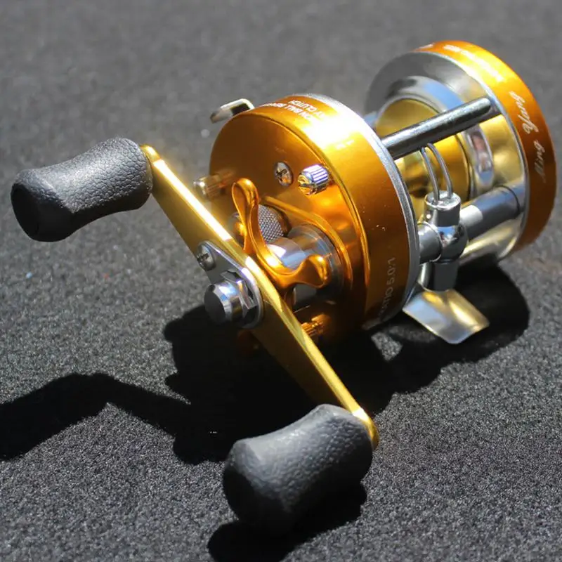 HiMISS Baitcaster катушка с негабаритной ручкой Золотая правая рука двойной тормозной барабан золото правая рука колеса