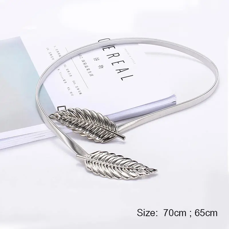 fashion Flower leaves metal buckle belt for dresses women ladies waist chain Tassel belts female gold thin belts waistband