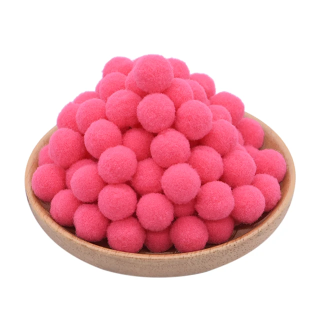 100pcs 15/20/25mm Fluffy Soft Pompom Ball DIY Handmade Kid Toy Doll Garment Sewing Material Color Pom Poms Decor Supplies Crafts B06