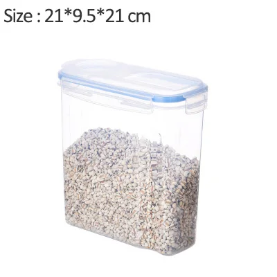 Blue-2.5L Резервуар для хранения, кухонный прозрачный ящик для хранения, герметичные банки типа оснастки, цельнозерновой пластик, покрытый резервуар для хранения, герметичная банка - Цвет: Blue-2.5L