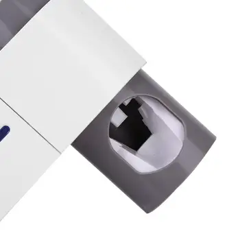 

2 in 1 UV Auto Toothpaste Squeezer Dispenser Sterilizer Toothbrush Organizer Punch-Free Design Easy to Install 20x13x7cm