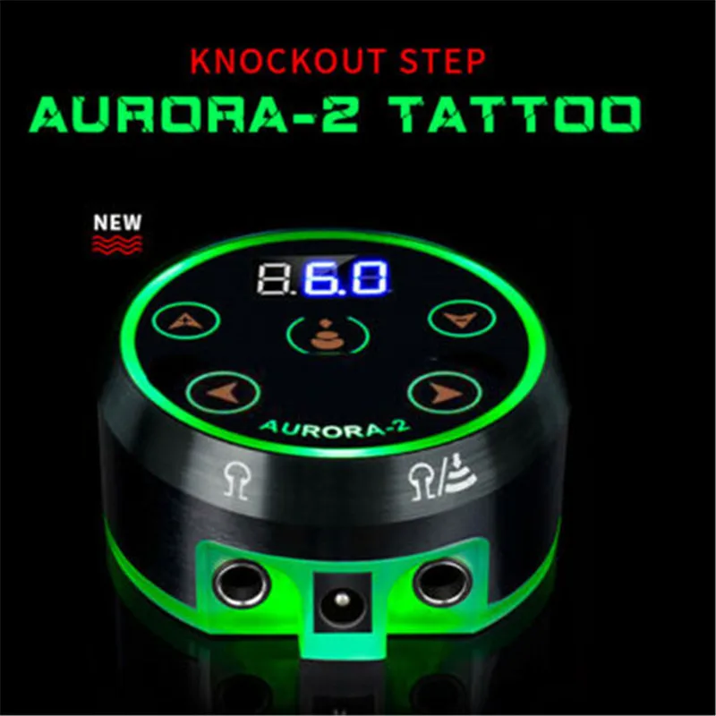 Aurora-2 источник питания для тату, обновленный цифровой ЖК-дисплей, мини светодиодный сенсорный блок питания для татуировок, поворотные машинки, ручка