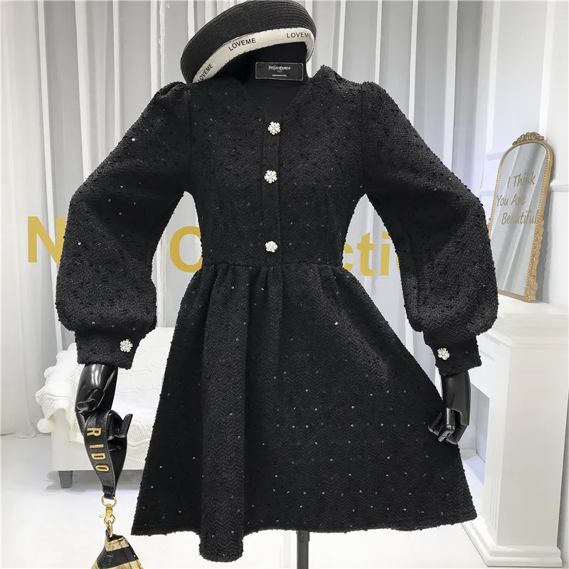 Женское блестящее платье ALPHALMODA с V образным вырезом высокой талией и длинными
