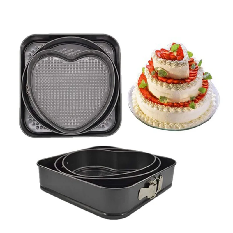 

Cake Mould Love Round Square Shape 3 in1 SET Nonstick Loyang Kek Baking Pan