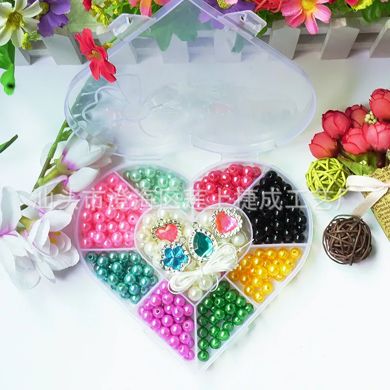 

Children DIY Beads Decoration Imitation Pearl Loose Beads Plastic Beads Box Bracelets Necklace Ornament Material Box