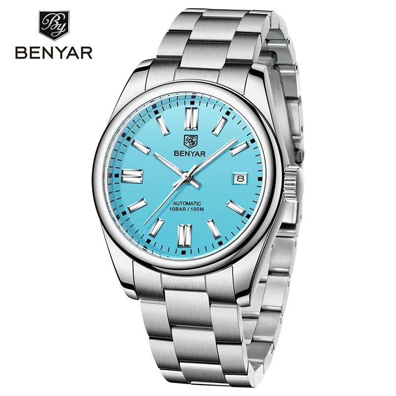 BENYAR Men Analog Watch 100M Waterproof Mechanical Automatic Watch Bracelet Accessory With Calendar Casual Fashion Luxury Brand 