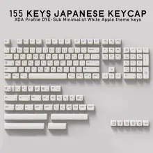 155 Keys XDA Profile DYE-Sub Japanese PBT Keycap Minimalist White Theme Minimalist Style Suitable For Mechanical Keyboard